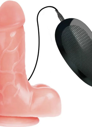 Pinkfarbener silikon vibrator in phallusform mit schwarzer kreisförmiger basis baile natürlicher barbara 22 cm