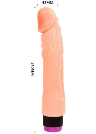 Baile natürlicher flexibler realistischer vibrator 24 cm aus rosa silikon mit schwarzer und lila basis 240 mm lang