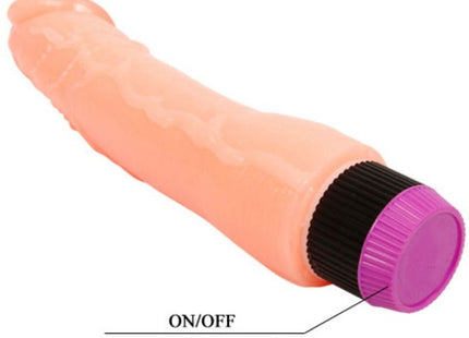 Pink silikon vibrator von Baile mit schwarzer und lila strukturierter kappe 24 cm langer flexibler realistischer vibrator