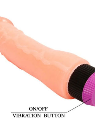Pink silikon vibrator von Baile mit schwarzer und lila strukturierter kappe 24 cm langer flexibler realistischer vibrator