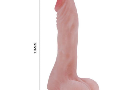 Naturlicher realistischer Hahndildo 21,6 cm aus pinkem silikon 216 mm hoch und 41 mm breit von BAILE