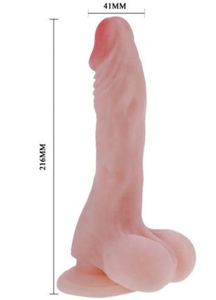 Naturlicher realistischer Hahndildo 21,6 cm aus pinkem silikon 216 mm hoch und 41 mm breit von BAILE