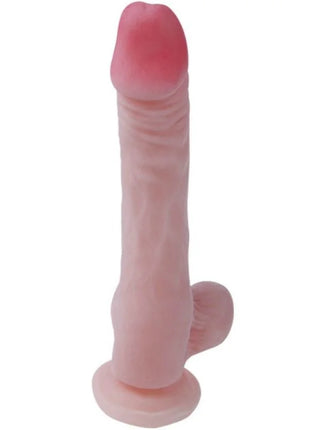 Pink silikon dildo mit abgerundetem kopf und strukturierter schafthülle von BAILE natürlicher realistischer hahndildo