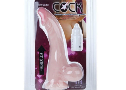 Baile natürlicher realistischer haandildo in pink aus silikon mit weißer squeeze-flasche in klarer plastikverpackung