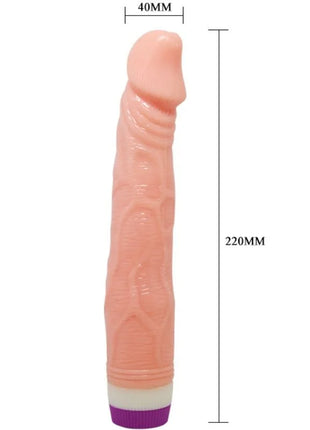 Baile natürlicher realistischer vibrator 22 cm peachfarbener silikonvibrator mit strukturierter oberfläche und lila basis