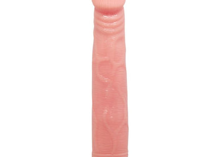 Baile natürlicher realistischer vibrator 22 cm aus pink silikon mit strukturierter oberfläche und lila weißem sockel