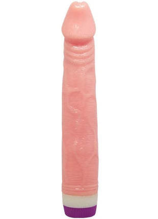 Baile natürlicher realistischer vibrator 22 cm aus pink silikon mit strukturierter oberfläche und lila weißem sockel