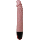 Pink farbiger silikonvibrator mit strukturierter oberfläche und schwarzem roten sockel von baile