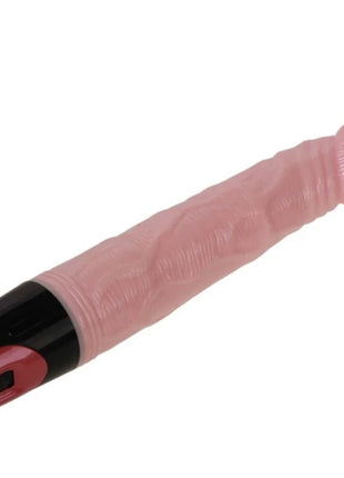 Pink silikon vibrator mit mehreren geschwindigkeiten und schwarzen sowie roten akzenten am griff
