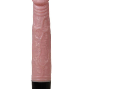 Baile natürlicher vibrator in pink silikon mit strukturierter oberfläche und schwarzer basis mit rotem knopf