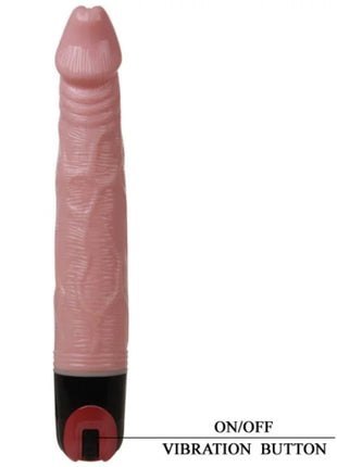 Baile natürlicher vibrator in pink silikon mit strukturierter oberfläche und schwarzer basis mit rotem knopf