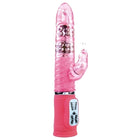 Rosa transparenter vibrator in form eines kaninchens mit strukturierter oberfläche und metallischen akzenten von BAILE