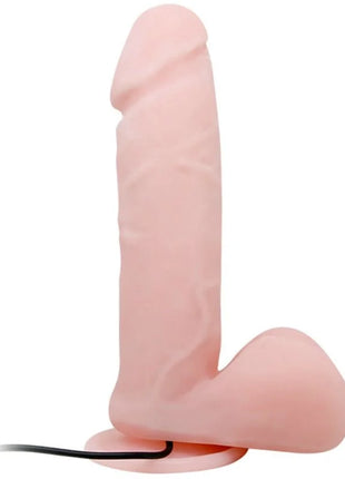 Pink silikon dildo mit vibration und kabel von baile in realistischer optik mit standfuß sichtbar