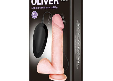 Baile oliver realistischer dildo mit vibration 9,5 zoll silikon in hautfarben mit schwarzer steuerungseinheit
