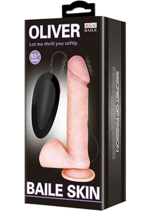 Baile oliver realistischer dildo mit vibration 9,5 zoll silikon in hautfarben mit schwarzer steuerungseinheit