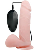 Pink silikon realistischer vibrator baile oliver mit rotationsfunktion und schwarzer kabelloser fernbedienung