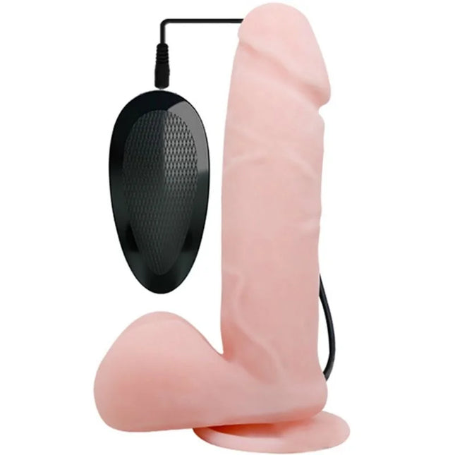 Pink silikon realistischer vibrator baile oliver mit rotationsfunktion und schwarzer kabelloser fernbedienung