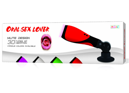 Baile oral sex lover 30v roter und schwarzer vibrator mit mute design und 30 vibrationsarten mit adapter