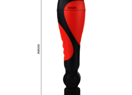 Baile oral sex lover 30v ergonomischer handmassager in rot und schwarz mit saugbasis und adapter