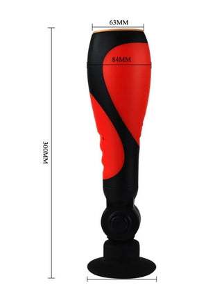 Baile oral sex lover 30v ergonomischer handmassager in rot und schwarz mit saugbasis und adapter