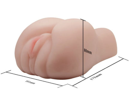 Realistischer hautfarbener silikon analplug mit glatter leicht glänzender oberfläche im produkt baile passion lady 3d vagina masturbator