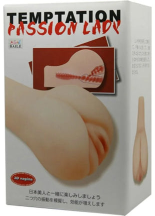 Die box für den baile passion lady 3d vagina masturbator mit beiger silikonoberfläche und weißer verpackung