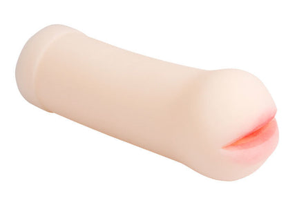 Beige silikon phallusförmiger masturbator mit realistischen rosa lippen von baile passion lady mund masturbator