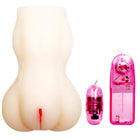 Cremefarbener silikon-butt-plug mit roter mittelnaht und zwei rosa durchscheinenden fernbedienungen von baile passion lady vagina masturbator