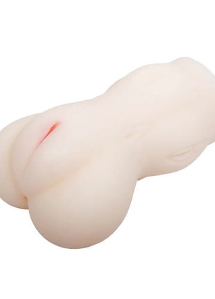 Cremefarbener silikon-analplug mit realistischen konturen und dezenter roter innendetail im baile passion lady vagina masturbator