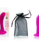 Hellrosa silikon dildo von pretty love mit verpackung und schwarzem mesh aufbewahrungsbeutel unisex saugstecker