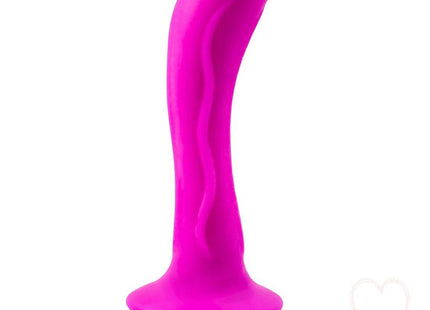 Vibranter pinker silikon analplug mit glattem, gebogenem design und strukturierter oberfläche von BAILE Passion Starker Saugstecker unisex