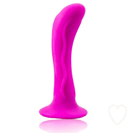 Vibranter pinker silikon analplug mit glattem, gebogenem design und strukturierter oberfläche von BAILE Passion Starker Saugstecker unisex