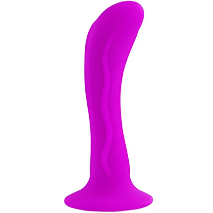 Vibranter magentafarbener silikon analplug mit glatter, welliger oberfläche und abgerundetem fuß von baile passion starker saugstecker unisex
