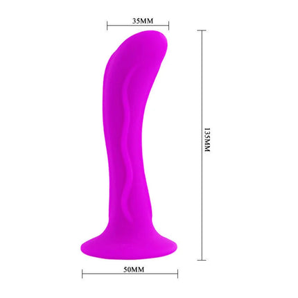 Vibranter magentafarbener silikon analplug mit glatten ergonomischen konturen und angestellter basis von baile passion starker saugstecker unisex