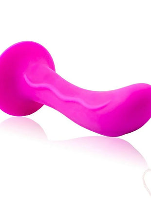 Vibranter pinker silikon analplug mit glattem, gebogenem design und abgerundetem sockel von baile passion starker saugstecker unisex