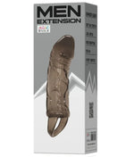 Transparent braunes silikon verlängert device für männer in der verpackung baile penis extender cover mit gurt schwarz 13,5 cm