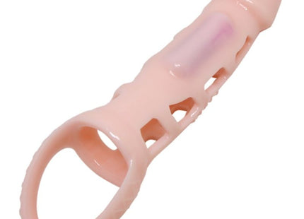 Pink silikon cockring mit strukturierter griffoberfläche und belüftungslöchern aus der baile penis extender cover serie