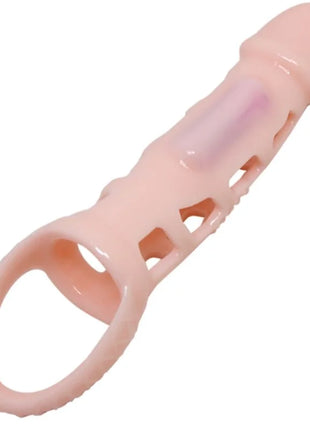 Pink silikon cockring mit strukturierter griffoberfläche und belüftungslöchern aus der baile penis extender cover serie