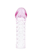 Baile penis extender cover klarer silikon dildo mit rosa getöntem kopf und diamantmusterstruktur