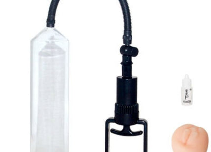 Baile penis vakuumsystem mit schwarzem und klarem glas, flexiblem schlauch, griff und basis zur penisvergrößerung