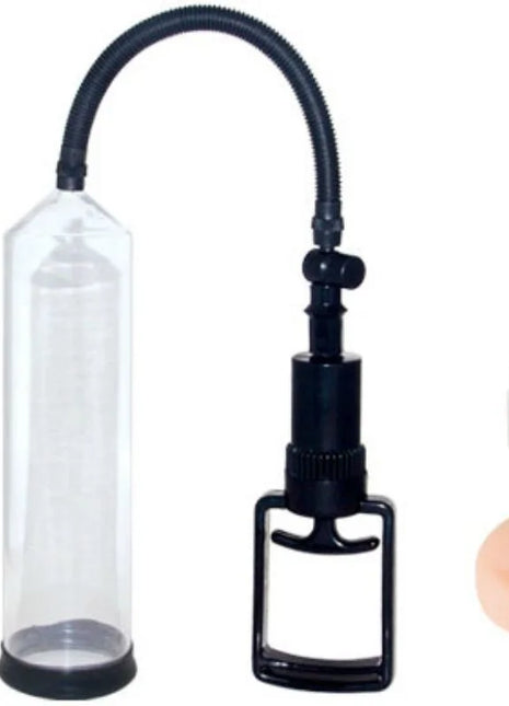 Baile penis vakuumsystem mit schwarzem und klarem glas, flexiblem schlauch, griff und basis zur penisvergrößerung