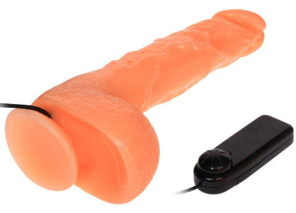 Orange silikon vibrator dildo mit realistischer vibration und schwarzer fernbedienung von baile