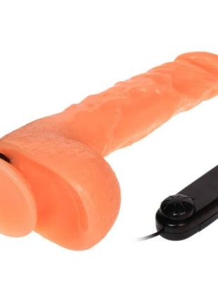 Orange silikon vibrator dildo mit realistischer vibration und schwarzer fernbedienung von baile