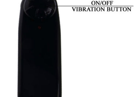 Schwarzer handventilator mit glänzendem finish und integriertem an aus vibrationsknopf von baile penis vibrations dildo