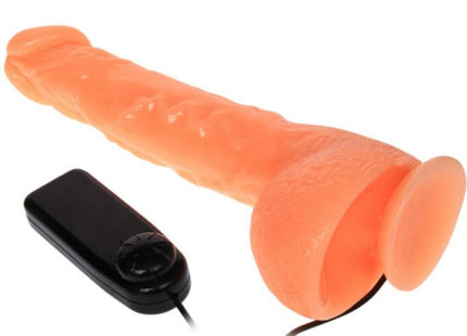 Orange silikon vibrator dildo mit realistischer vibrationsgefühl und schwarzer fernbedienung von baile