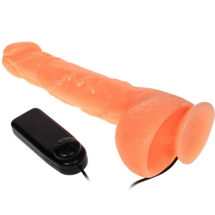 Orange silikon vibrator dildo mit realistischer vibrationsgefühl und schwarzer fernbedienung von baile