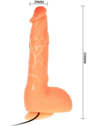 Orange silikon dildo mit realistischer vibration und texturierter oberfläche mit befestigter schnur von BAILE