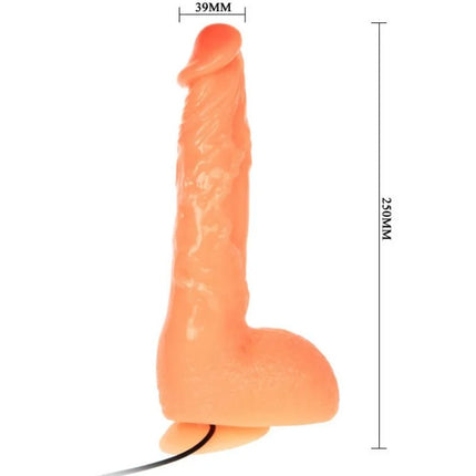 Orange silikon dildo mit realistischer vibration und texturierter oberfläche mit befestigter schnur von BAILE