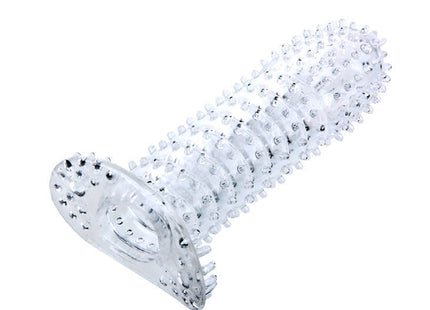 Klarer cockring aus kunststoff mit strukturierter stachelfäche und verstellbarem band lila 14 cm baile