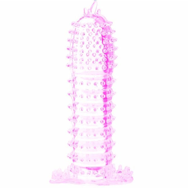 Baile penishülle mit reizpunkten rosa 14 cm zeigt eine rosa transparente kondomhülle mit erhabenen rundlichen punkten